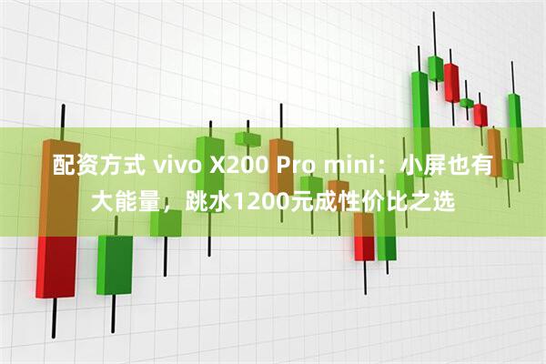 配资方式 vivo X200 Pro mini：小屏也有大能量，跳水1200元成性价比之选